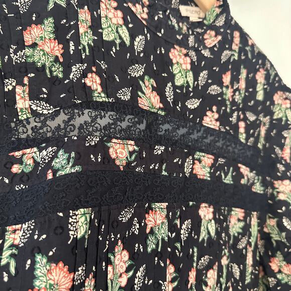ANTHROPOLOGIE Pilcro Black & Pink Floral Swing Dress – Medium - Picture 7 of 12
